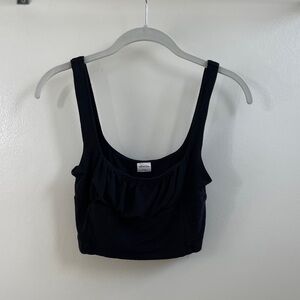 Wilfred Free Orbit Square Neck Crop Tank Top in Black